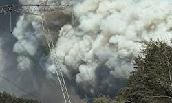 Nach einem Drohnenabsturz lodert in Tschernobyl ein großer Waldbrand.