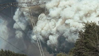Nach einem Drohnenabsturz lodert in Tschernobyl ein großer Waldbrand.