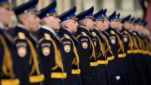Fearing Ukrainian drone attacks, Kremlin leader Vladimir Putin is reviewing the parade this time ...