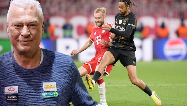 Konrad Laimer (Mitte) erhält Rückendeckung von Legende Toni Polster.