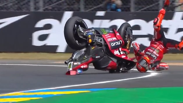 Marc Marquez flog in Le Mans heftig ab.