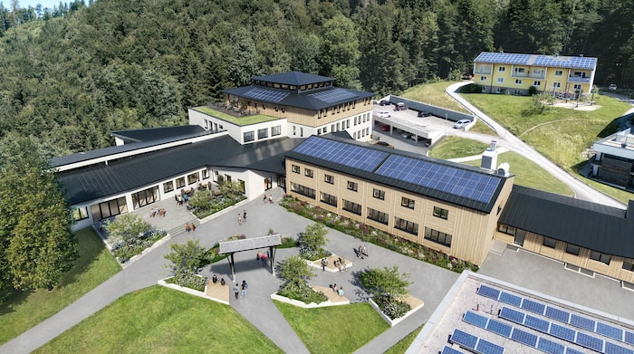 Blick in die Zukunft: Beim Werkschulheim werden für Sanierung und Aufstockung in drei Etappen 20 ...