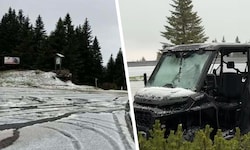 Später Schneefall? Ein Hagelsturm verwandelte das steirische Gaberl in einer „Winterlandschaft“.