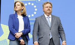 Beim Europatag-Event am Stephansplatz sprachen Meinl-Reisinger und Ludwig.