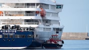 Die „Hondius“ ist im Hafen von Granadilla im Süden von Teneriffa angekommen. Für 150 Passagiere ...