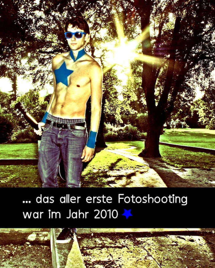 Schon 2010 pinselte sich Lex Leon den blauen Stern auf den Körper.