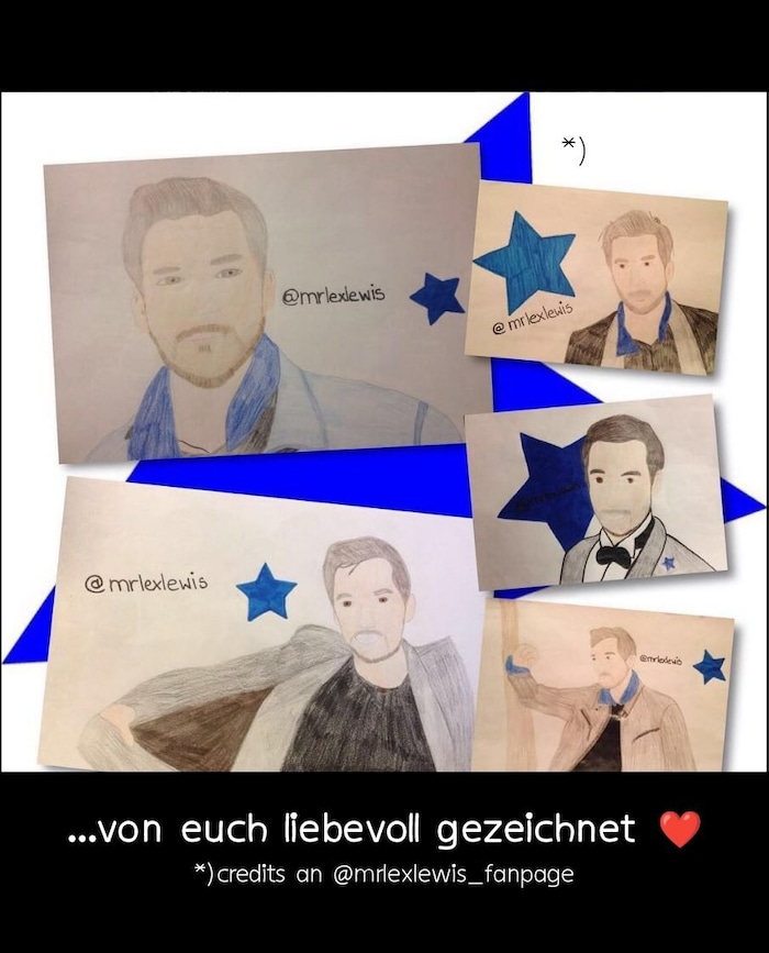 Fans, die ihn zeichneten, sehen den Stern als das Erkennungsmerkmal des Musikers.