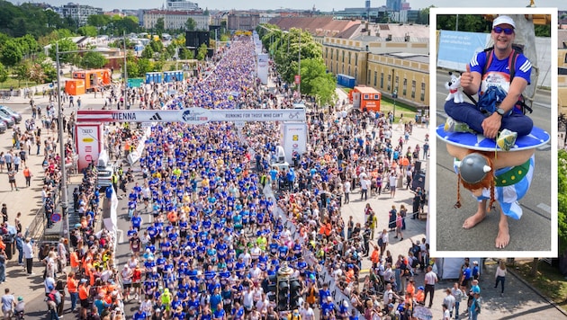 Beim Flagship Run des Wings for Life World Run in Wien starteten vor Schloss Schönbrunn 13.500 ...