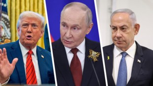 Trump, Putin und Netanyahu (v. li. n. re.) haben alle ihre eigenen Vorstellungen davon, was mit ...