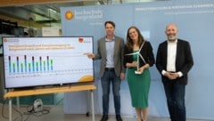Neues Tool: Hofmann, mit Haider-Wallner und Marcus Keding (Geschäftsführer der Forschung ...