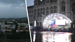 Weltuntergangsstimmung über den Dächern von Wien: Hier sorgte „Doreen“ am Montagabend erneut für ...