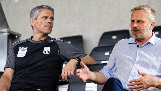 Didi Hamann (r.) rät Kühbauer (l.) zu einem Wechsel nach Frankfurt.