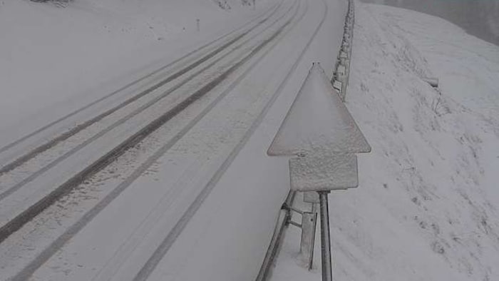 Deep winter on the Arlberg Pass on Tuesday morning.
