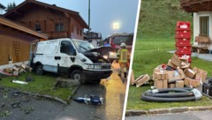 Nach dem Crash wurden Pakete aus dem Fahrzeug geschleudert.