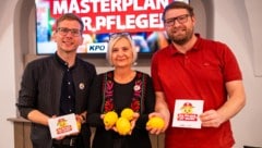 Der Grazer Gesundheitsstadrat Robert Krotzer (links), Landtagsklubobfrau Claudia Klimt-Weithaler ...