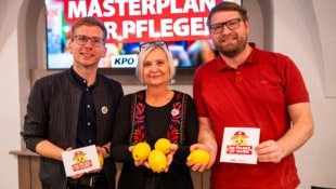 Der Grazer Gesundheitsstadrat Robert Krotzer (links), Landtagsklubobfrau Claudia Klimt-Weithaler ...