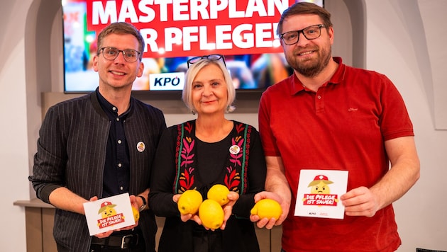Der Grazer Gesundheitsstadrat Robert Krotzer (links), Landtagsklubobfrau Claudia Klimt-Weithaler ...