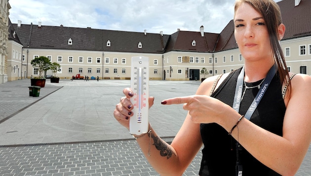 Der St. Pöltner Domplatz wird im Sommer zur Hitzeinsel, warnt Greenpeace. Die Stadt verweist auf ...