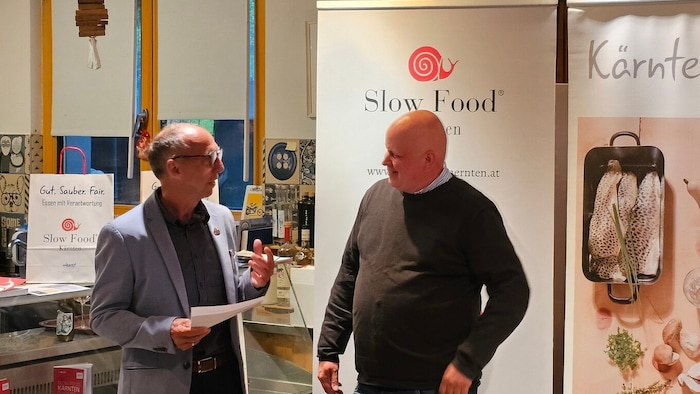 Eckart Mandler mit Micheln-Koch Stefan Lastin.