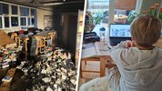 Die Bibliothek wurde komplett zerstört. Die Kids müssen daheim lernen. 