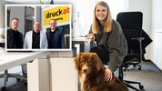 Marketingmitarbeiterin Nicole Eitzenberger freut sich, ihren „Levi“ jederzeit mit ins Büro ...