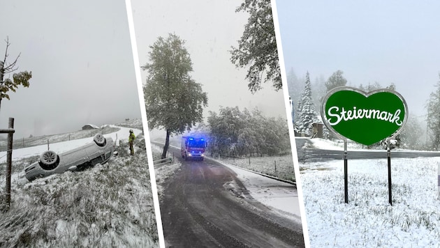 Der Schnee sorgte am Dienstag für zahlreiche Unfälle in Österreich.