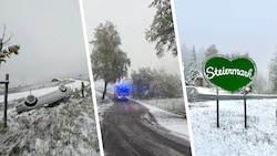 Der Schnee sorgte am Dienstag für zahlreiche Unfälle in Österreich.