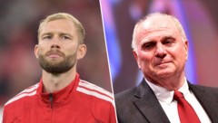 Mit seinen Aussagen hat Klub-Patron Uli Hoeneß (rechts) den Vertragspoker mit Konrad Laimer wohl ...
