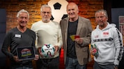 Moderator Hannes Steiner mit Gast Ernst Baumeister sowie den Experter Kurt Garger und Frenkie ...