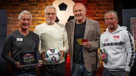 Moderator Hannes Steiner mit Gast Ernst Baumeister sowie den Experter Kurt Garger und Frenkie ...