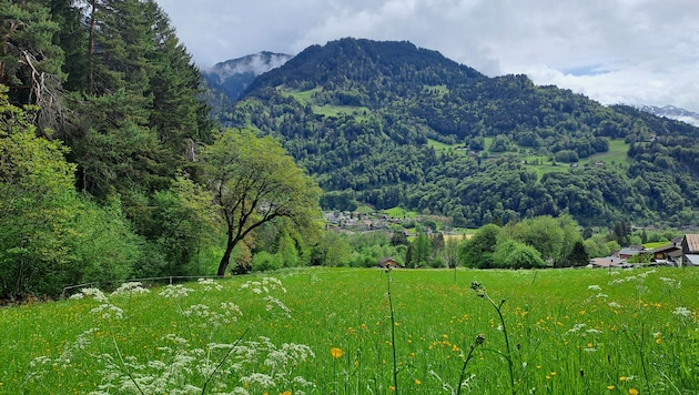 Blick vom Dorfrundweg Richtung Vens.