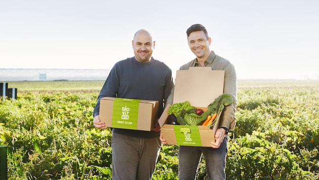 Michael Pilsel und Christoph Mick mit ihren Biovitboxen.