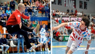 Jan Kroiss (li.) und Samuel Weiser duellieren sich im Halbfinale der HLA Meisterliga.