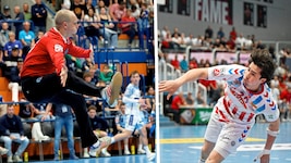 Jan Kroiss (li.) und Samuel Weiser duellieren sich im Halbfinale der HLA Meisterliga.