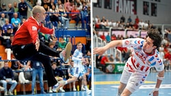 Jan Kroiss (li.) und Samuel Weiser duellieren sich im Halbfinale der HLA Meisterliga.