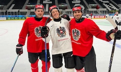 Rohrer (M.) im heutigen Training mit Zwerger (li.) &amp; Wolf