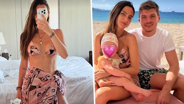 Max Verstappen, Kelly Piquet und Lily genießen die gemeinsame Zeit.