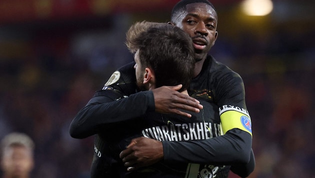 Khvicha Kvaratskhelia and Ousmane Dembele