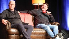 Toni Polster (li.) und Andi Herzog sind bereit für die Wiener Stadthalle.