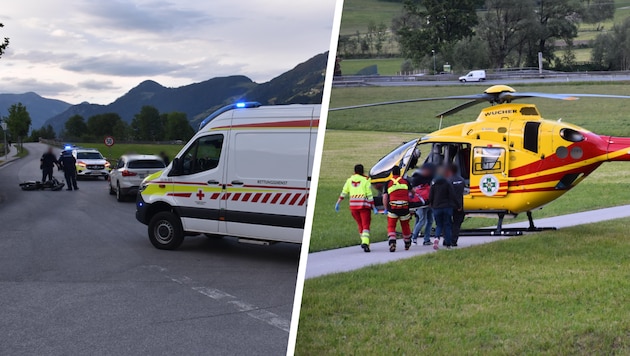 Die Mädchen wurden vor Ort erstversorgt und dann mit dem Hubschrauber bzw. mit dem Rettungswagen ...