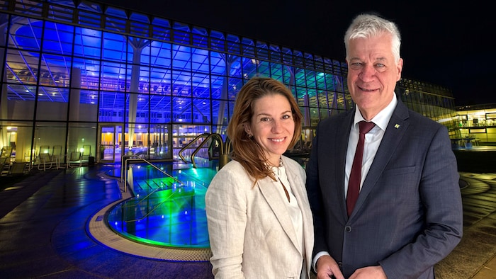 Die notwendigen Millionen-Investitionen in die Römertherme waren Thema beim Treffen zwischen ...