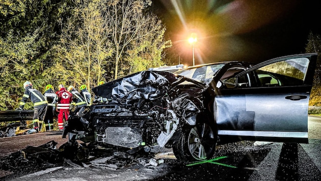 Das Auto des Angeklagten wurde erheblich beschädigt.