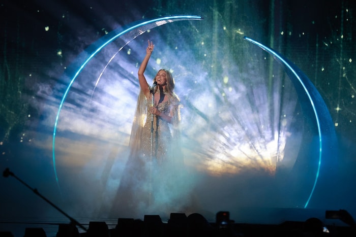 Delta Goodrem is competing for Australia with “Eclipse.”