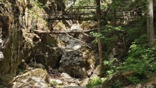 Blick in die Kesselfallklamm zu Christi Himmelfahrt