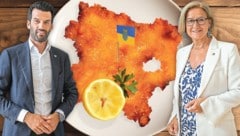 Schnitzel und Co. fördern Landeshauptfrau Mikl-Leitner (re.) und Vize Landbauer seit zwei Jahren ...