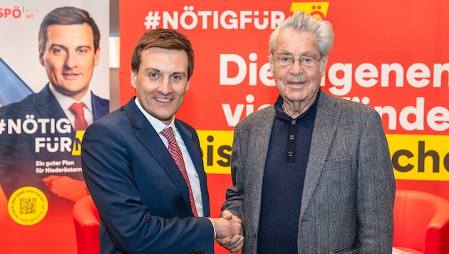 Ex-Bundespräsident Heinz Fischer war im Rahmen des „Plans für NÖ“ mit Sven Hergovich im Land ...
