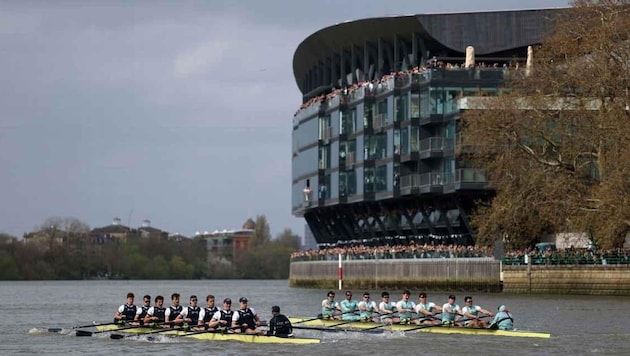 Im April ruderte Schöberl beim Kult-Rennen für Oxford gegen Cambridge.