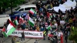 Demonstranten gingen auf die Straße – wegen der Israel-Teilnahme am Song Contest in Wien.