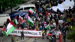 Demonstranten gingen auf die Straße – wegen der Israel-Teilnahme am Song Contest in Wien.