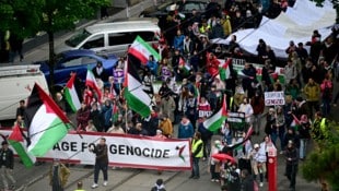 Demonstranten gingen auf die Straße – wegen der Israel-Teilnahme am Song Contest in Wien.
